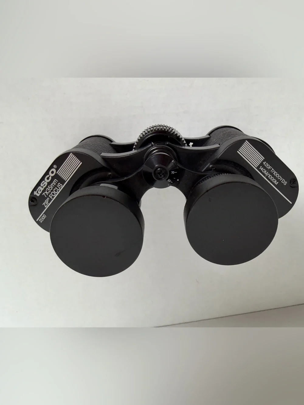 Vintage 1982 Tasco 7x35 mm Zip Focus Binoculars Wide Angle Model 2000